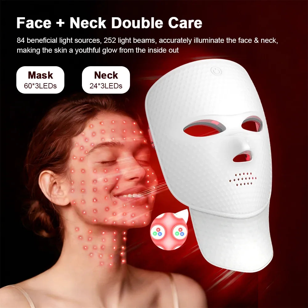 Masque LED sans fil pour le visage et le cou