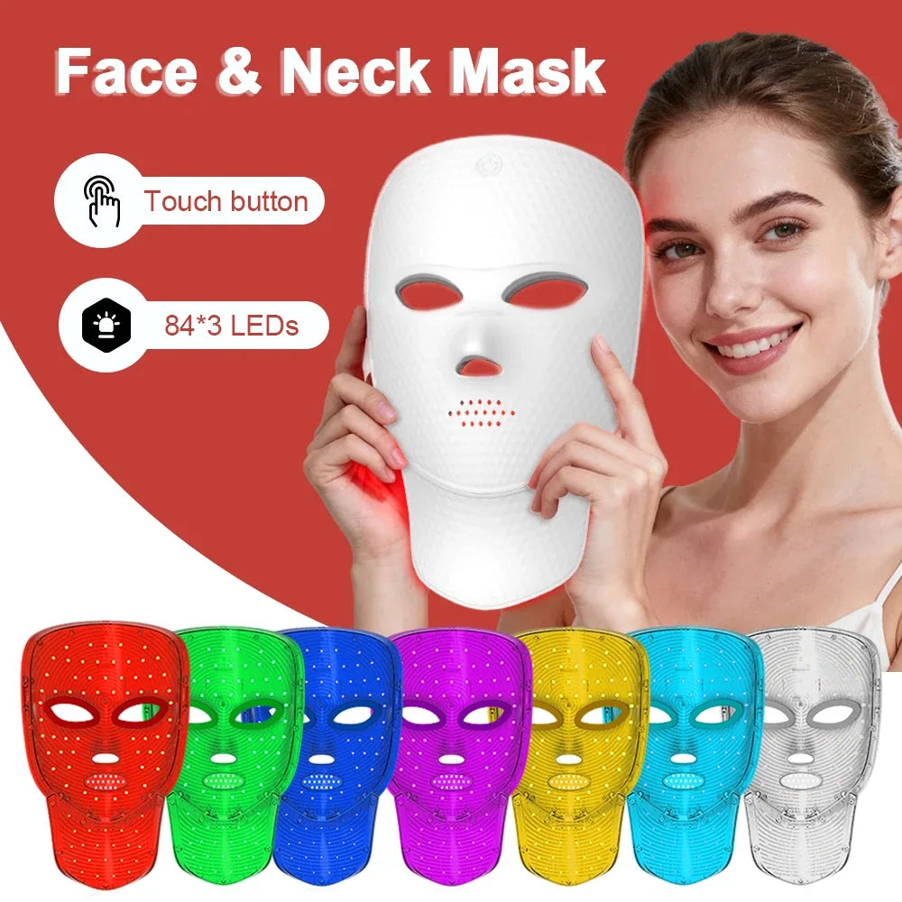 Masque LED sans fil pour le visage et le cou